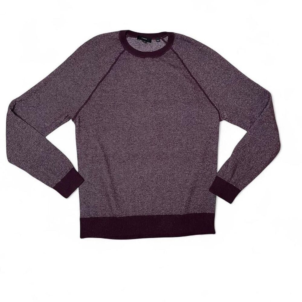 Vince Men's Burgundy Wool/Cashmere Blend Crewneck